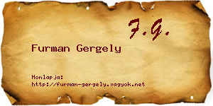 Furman Gergely névjegykártya